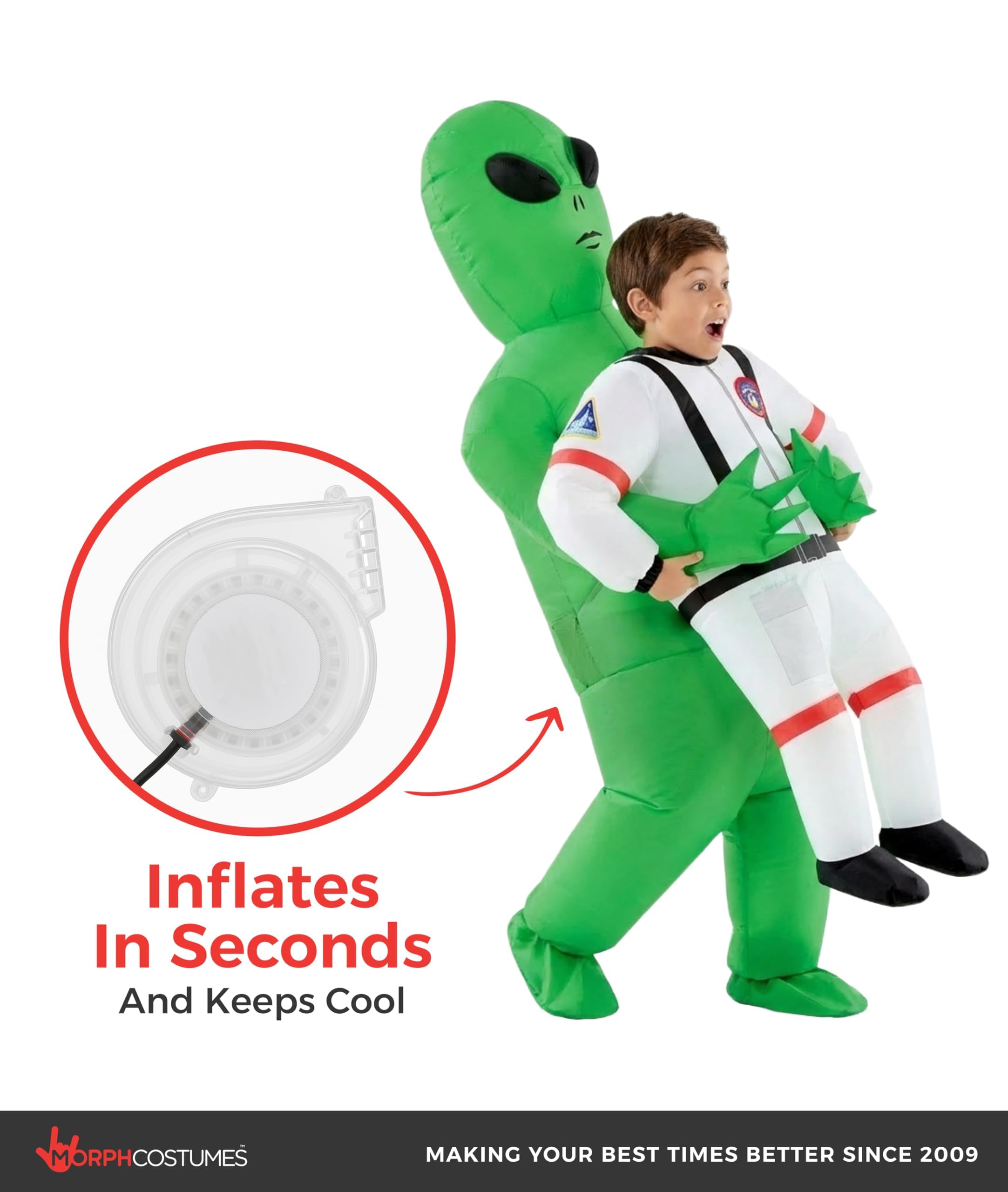 Morph Alien Kostüm Kinder, Aufblasbares Kostüm Alien, Astronaut Kostüm Kinder, Aufblasbares Kostum Kinder, Faschingskostüme Kind Jungen, Karneval Kostum Kind Mädchen