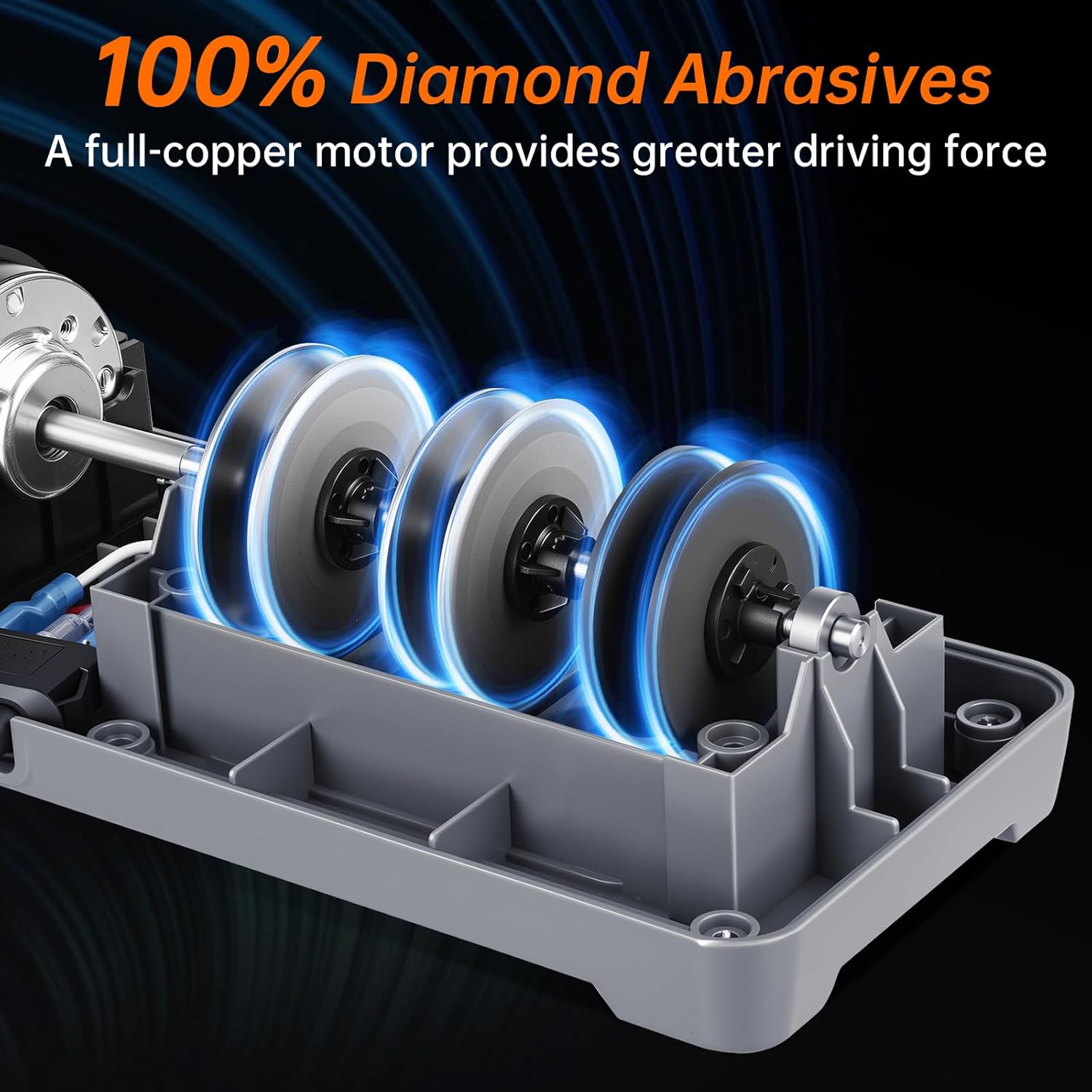 Knife Sharpener, Professional 3-Stage Electric Knife Sharpener for Kitchen Knives, 100% Diamond Abrasive for 20° Precision Angle Guide, Quickly Sharpening and Polish Blades - Image 3