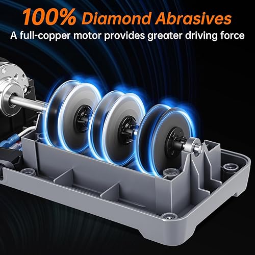 Miniatura 3 de Afilador de cuchillos, afilador de cuchillos eléctrico profesional de 3 etapas para cuchillos de cocina, 100% abrasivo de diamante para guía de