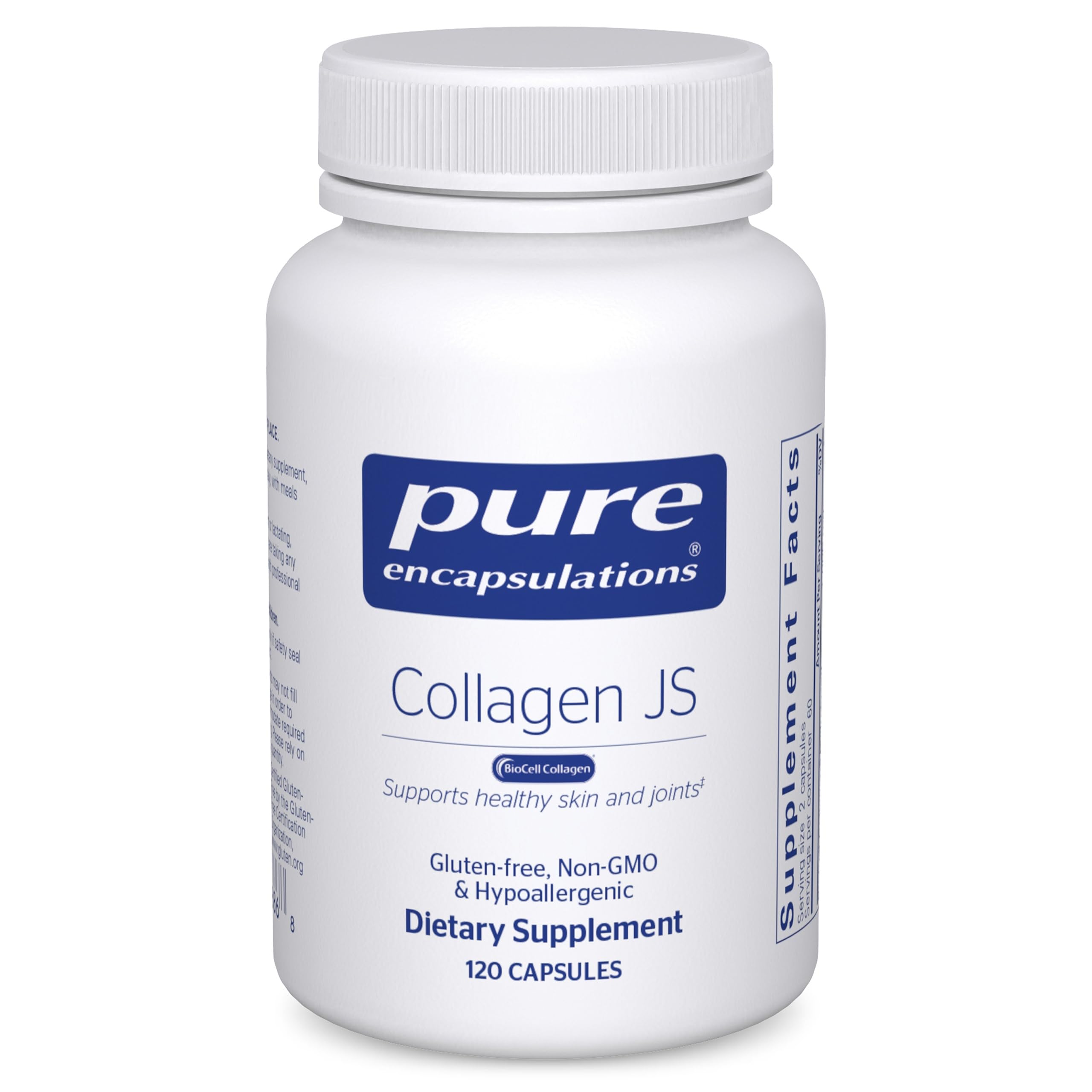 Pure EncapsulationsCollagen JS - Skin & Joint Health* - 1,000 mg Hydrolyzed Biocell Collagen - Gluten Free & Non-GMO - 120 Capsules