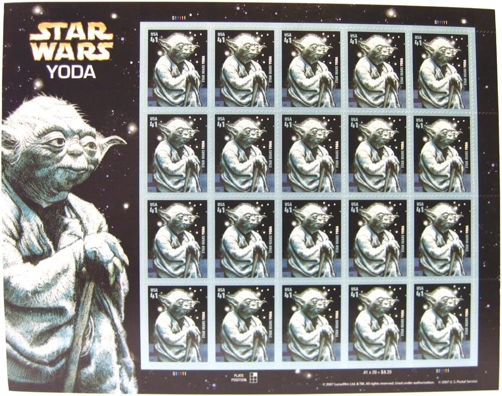 Star Wars Yoda Collectible Sheet of 20 X 41 Cent Stamps Scott 4205