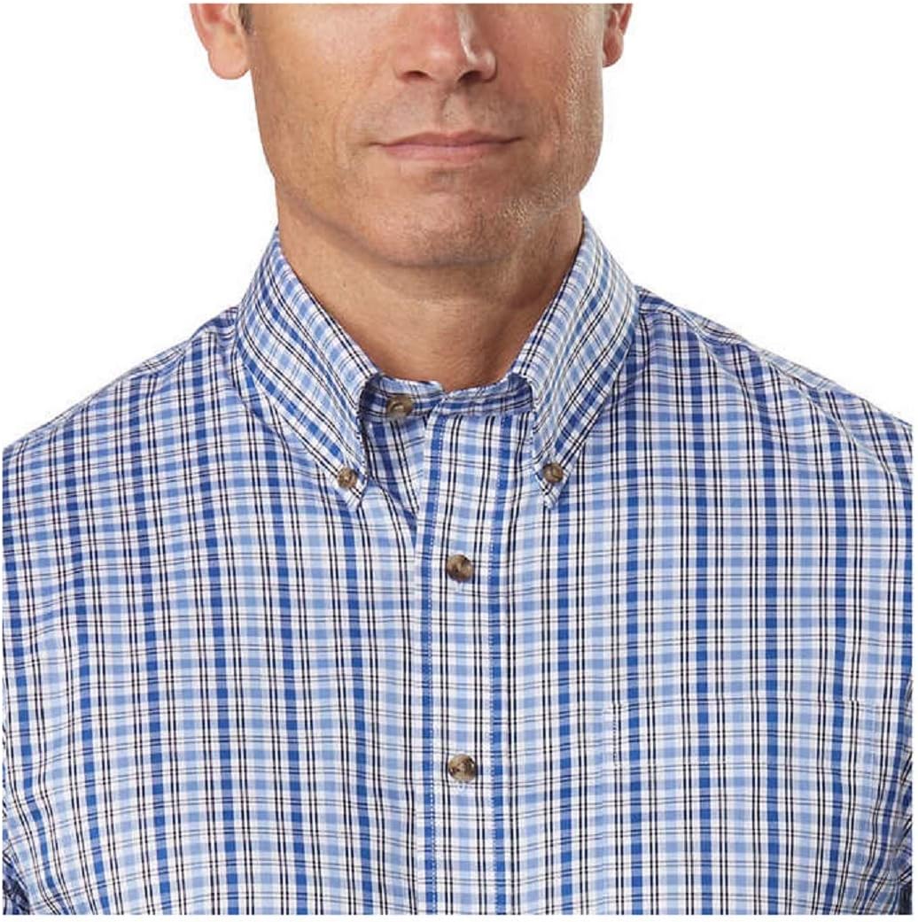 Kirkland Signature Men's Non Iron Stretch Short Sleeve Sport Shirt (Blue Check, XX-Large) - Image 3