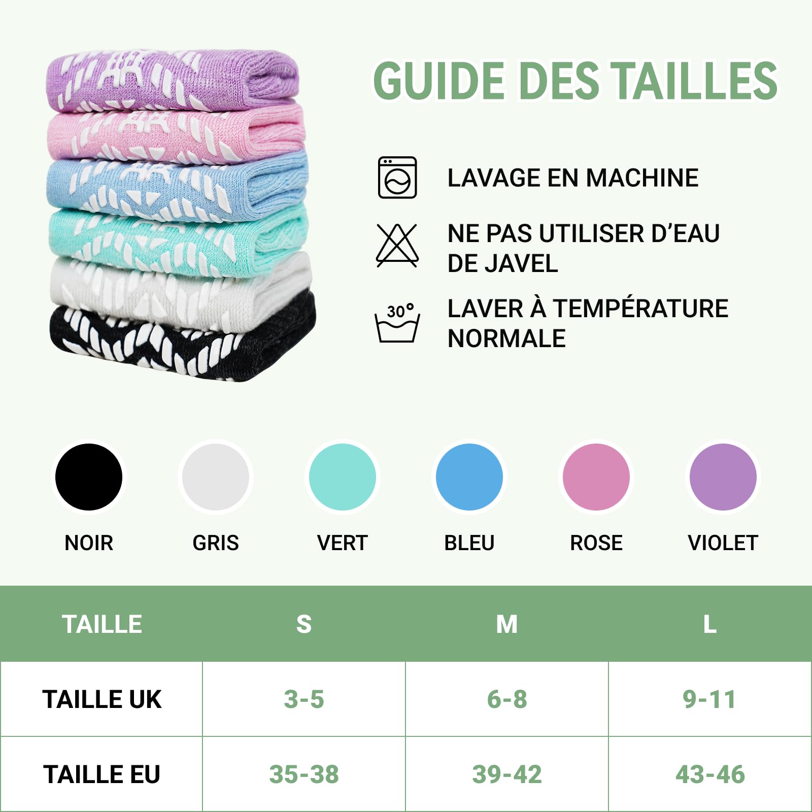 LOFIR Chaussettes Diabétiques Antidérapantes Femme: Socquettes Sans Couture Sans Élastique en Bambou Homme avec Semelle Coussinée pour Pieds Gonflés Personnes Âgées Enceintes