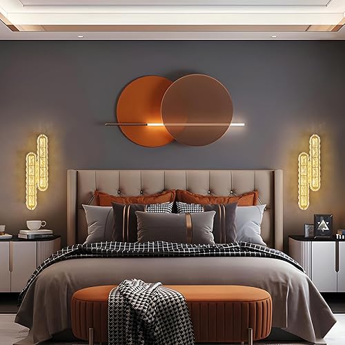 Miniatura 2 de FDPBY Juego de dos apliques de pared dorados modernos para baño, luces LED de tocador, apliques ovalados de cristal, iluminación de pared para baño,