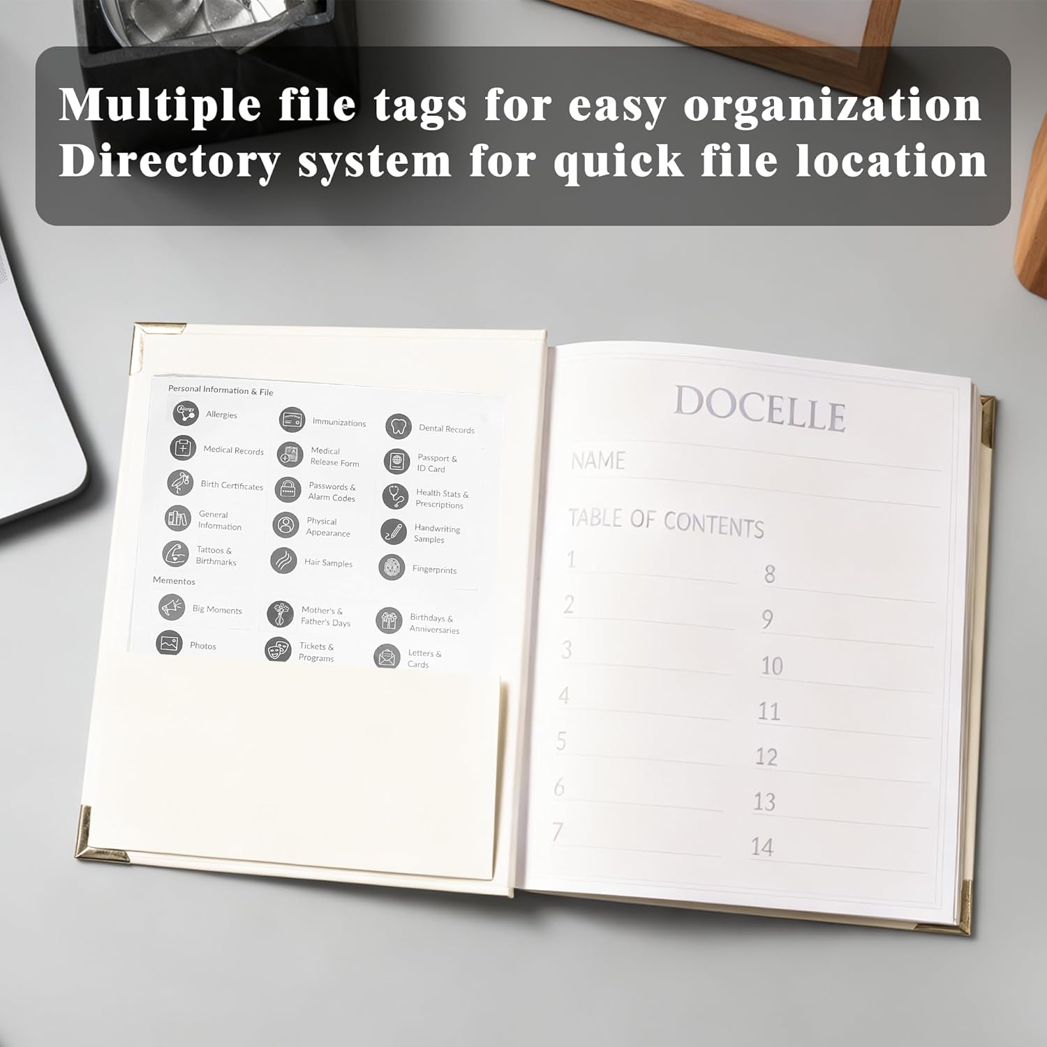 Life Organizer Important Document Organizer Expanding File Folder with Labels for Passports, Birth Certificates, Social Security Cards, Photos, Letters