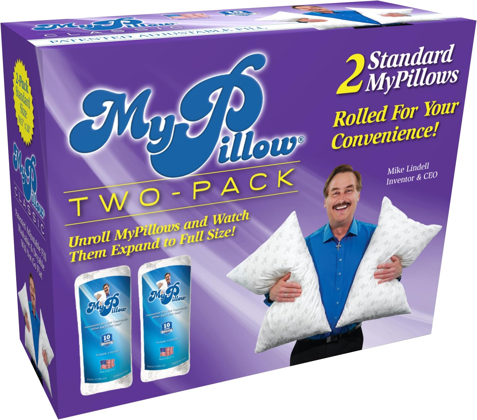 Bedding Bed Pillows for Sleeping Standard Size, Set of 2, Back, Stomach or Side Sleepers - My Pillow Classic Pillow (Standard, Medium)
