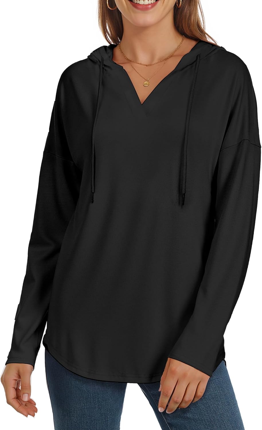 AURUZA Womens Long Sleeve Tops Fashion Hoodies Pullover Oversized Sweatshirts Casual Loose Fit Shirts - Image 2