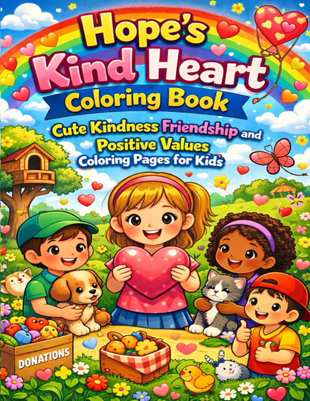 Hope's Kind Heart Coloring Book: Cute Kindness Friendship and Positive Values Coloring Pages for Kids: A Fun and Inspiring Coloring Adventure That ... About Kindness Sharing Friendship and Caring
