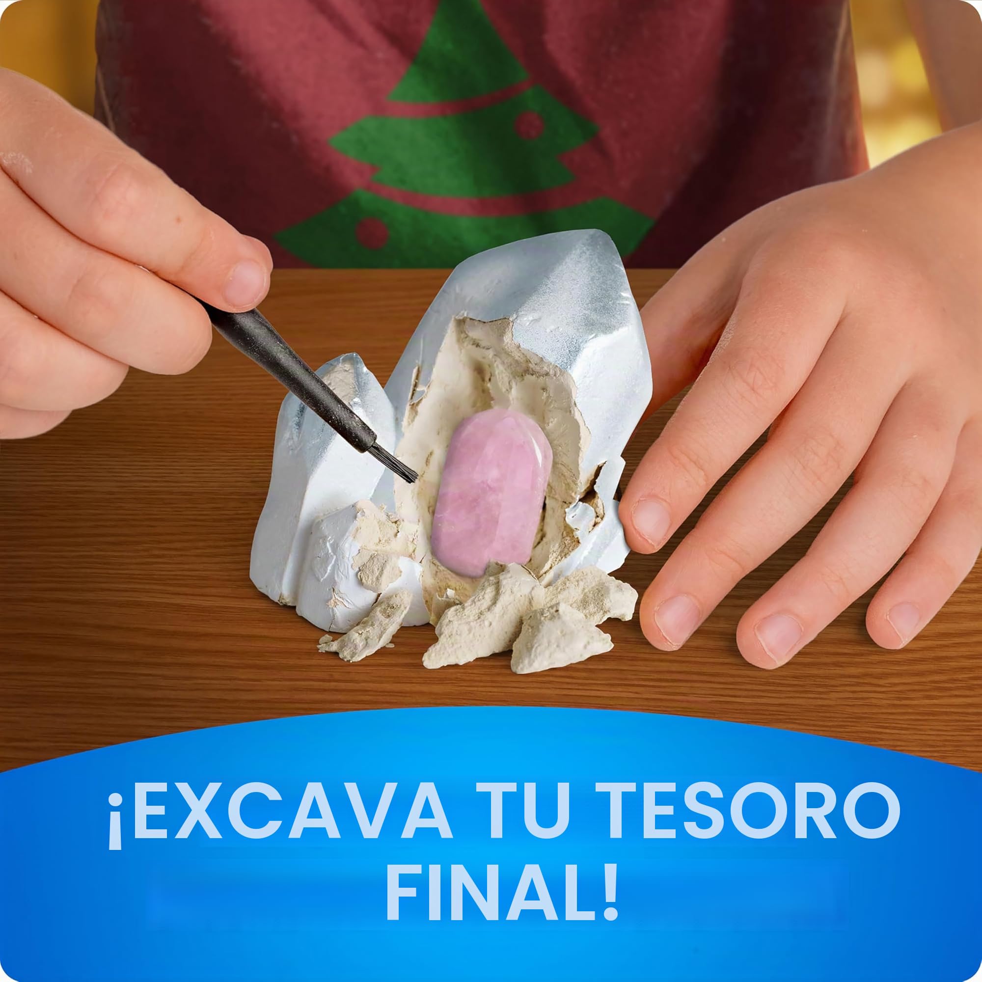 National Geographic - Calendario de Adviento de piedras preciosas 2025, edición limitada, calendario de cuenta regresiva de Navidad para niños con 24 gemas, colección completa de rocas, kit de