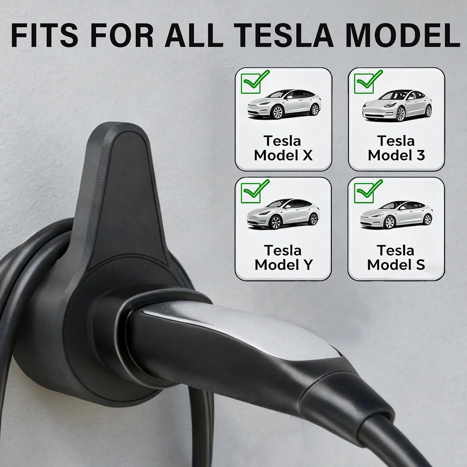 Tesla Car Charger Bracket,Suitable for Tesla Model 3/Y/S/X Charging Cable Wall Mount Bracket,Portable Electric Car Charger Accessory Cable Hook(Suitable for Indoor/Outdoor Use)