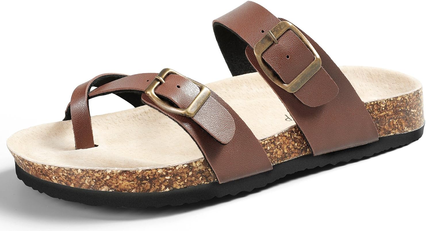 SANDALUP Women's Ring Toe Sandals with Cork Footbed