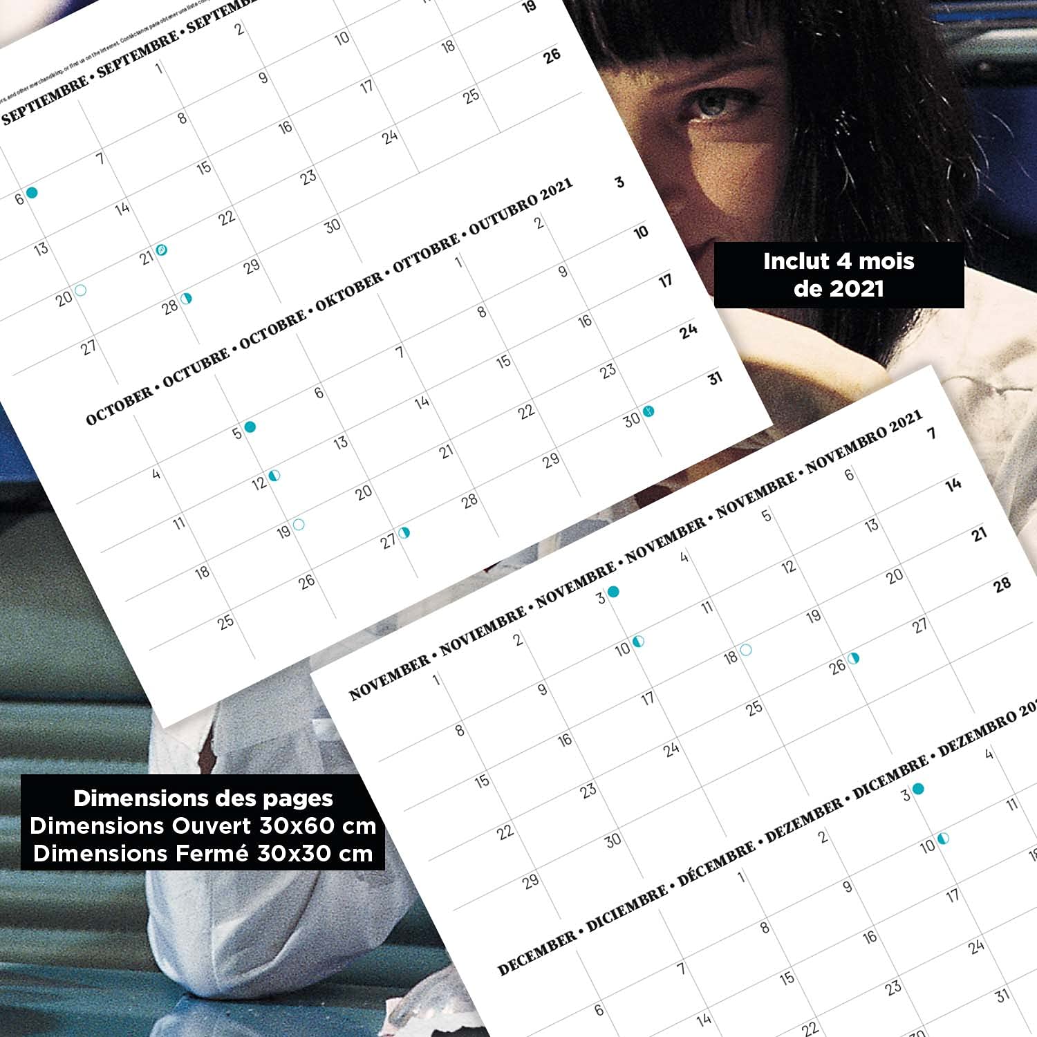 Grupo Erik - Calendrier Mural 2022 Monstres Du Cinéma - 16 Mois | Calendrier 2022 Mural Mensuel, De Septembre à Décembre 2022 | 30 X 60 Cm, 6 Langues, Certifié FSC