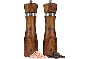 Modern and Elegant 2 Pack Salt and Pepper Grinder Set, Acacia Salt...