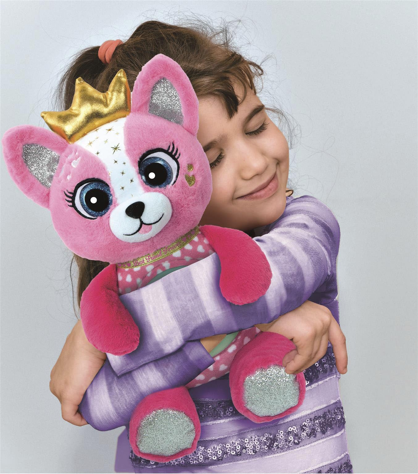 Clementoni - BFF Emy - La Mia Amica dei Segreti, Peluche Interattivo con Modulo Elettronico e Effetti Luminosi, Gioco per Bambini 4-6 Anni per Registrare Messaggi e Nascondere Tesori, 16680