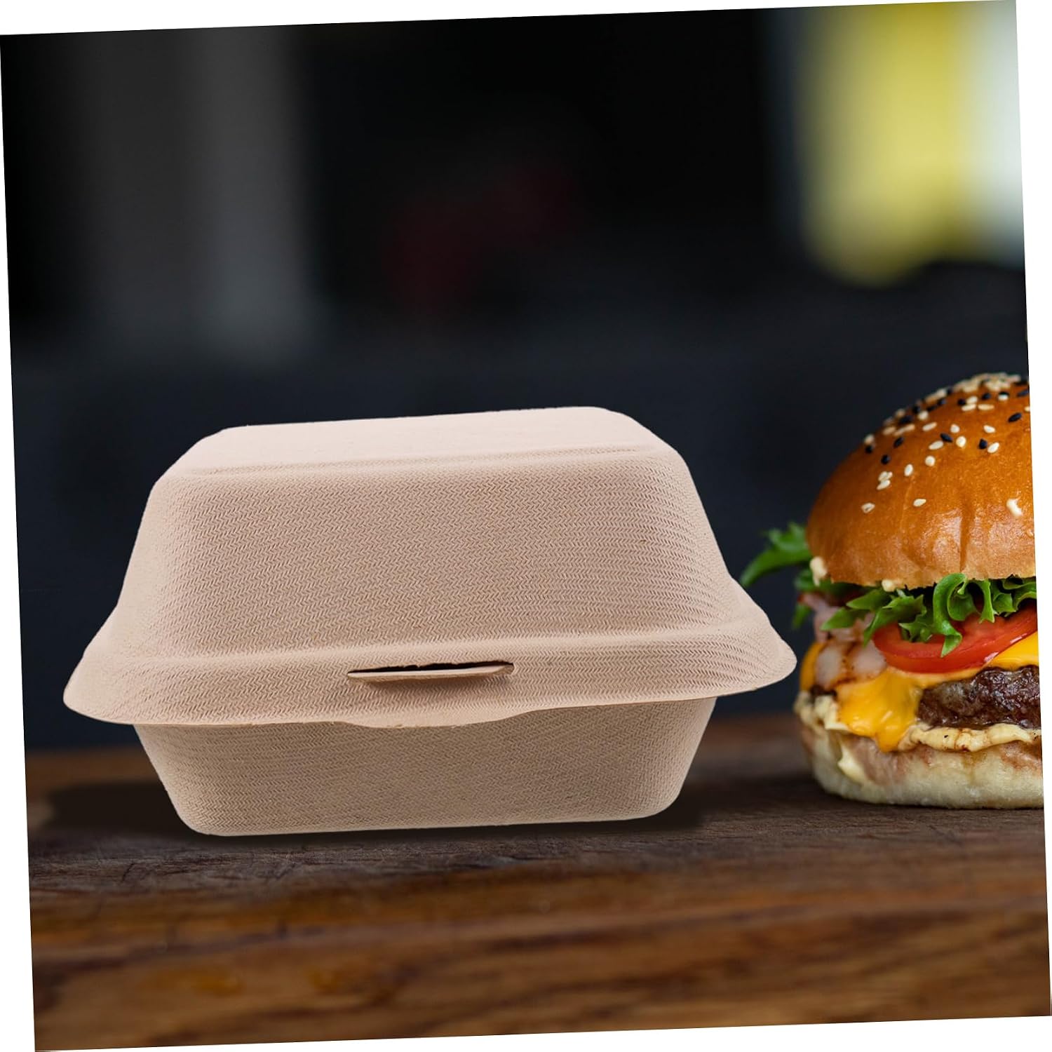 50pcs Disposable Hamburger Boxes Food Containers for Takeout for Parties Picnics Events Easy to Assemble Versatile for Restaurants Home Use