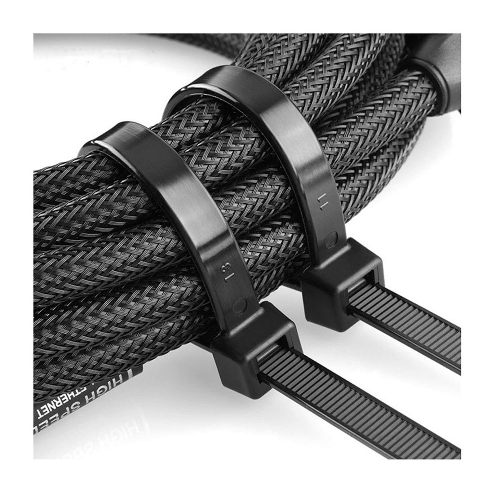 Sepkus 100 Bridas de Nailon para Cables 3 x 100/4 x 150/5 x 200, Color Negro, 100 Unidades, tamaño: 3 x 150 (Negro, 100 Unidades, 4 x 150)