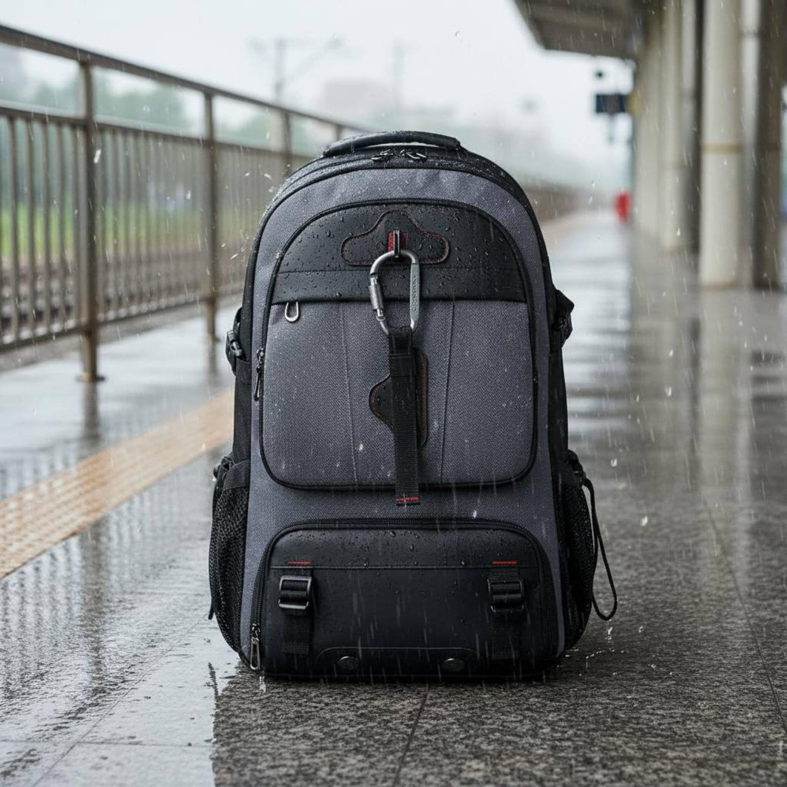 Baoblaze Mochila de Viaje Mochila Maletín Bolso con Compartimentos Separados para Electrónica y Ropa Funda Acolchada para Portátil de 16 Pulgadas Tela 1680D, Negro, Superventas+Mejorado