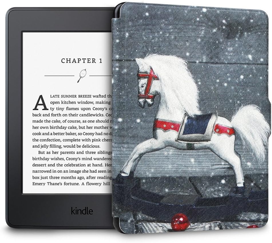 Walnew Kindle 7th Gen Colorful Painting Case - The Thinnest and Lightest Leather Cover for Amazon Kindle (With 6 Glare-free Touchscreen Display, 2014 Released), with Auto Sleep/ Wake Function (Happy Day)