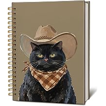 LIANGW Western Cowboy Cat Notebook Journal, Black Cats Gifts