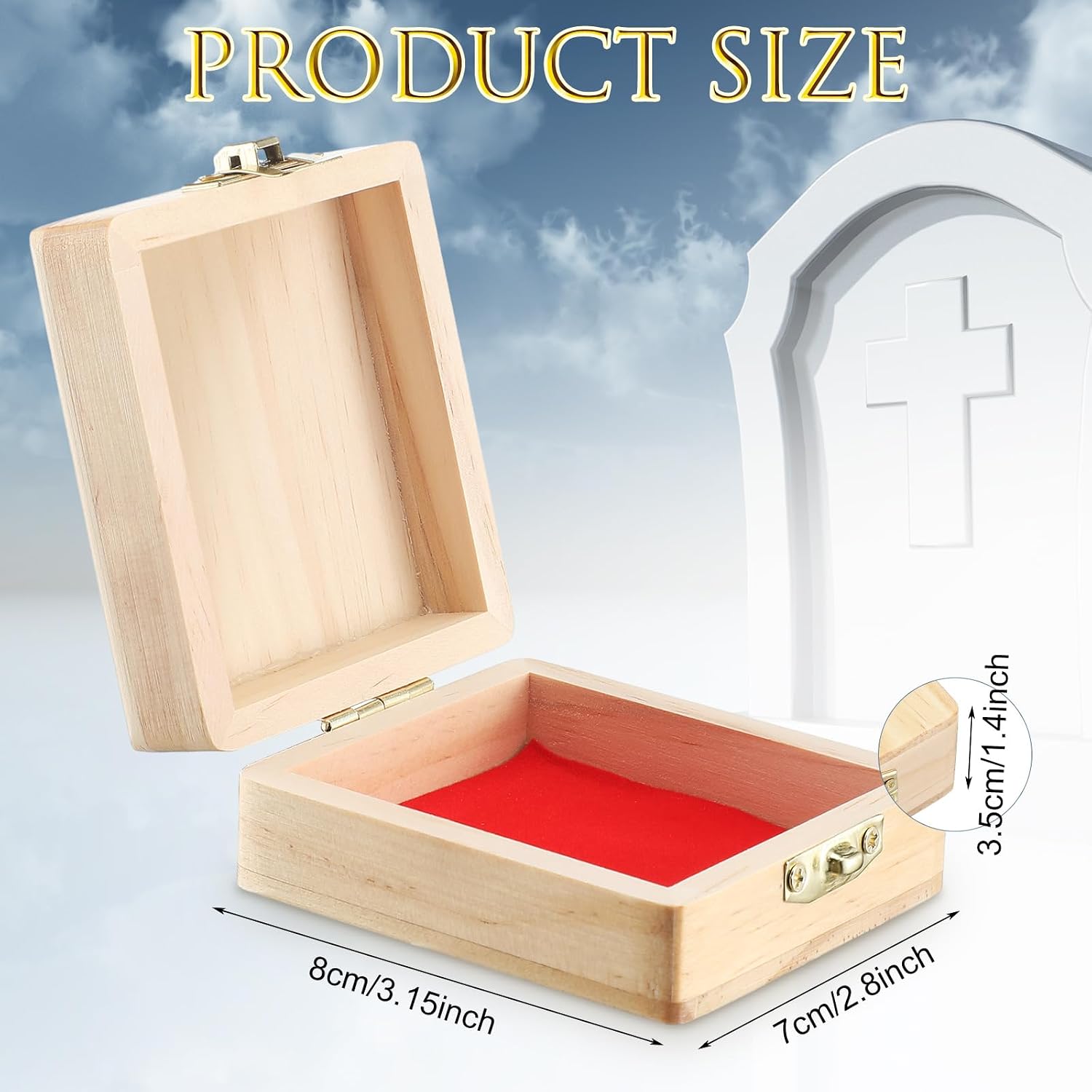 Menkxi First Communion Jewelry Box 2.8 x 3.2 x 1.4 Inch Wooden Religious Keepsake Boxes Catholic First Holy Communion Gifts for Beads Jewelry Keepsake Mementos image 2