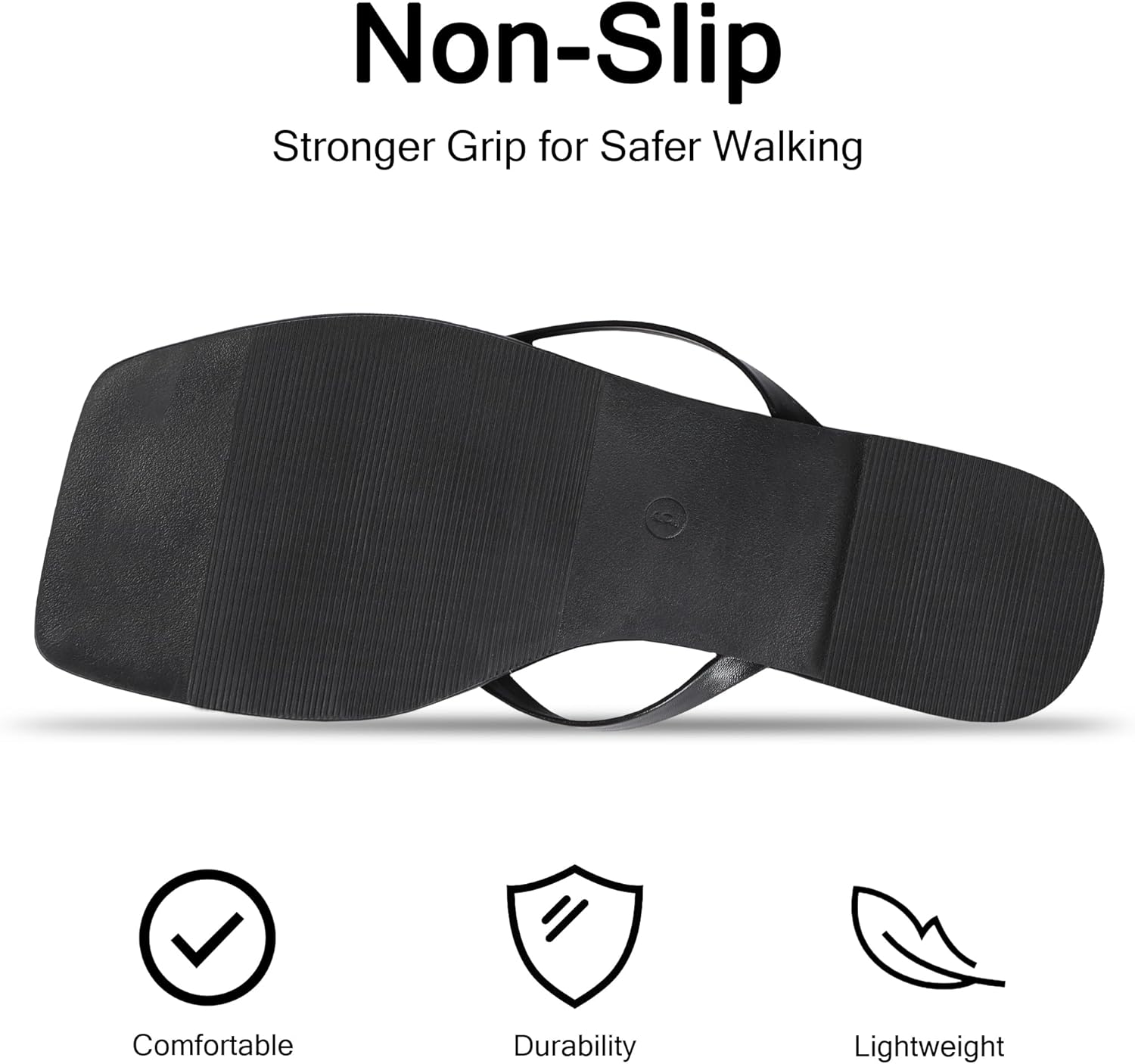 Flip Flops for Women Comfortable Square Toe Casual Beach Sandals Summer Outdoor and Everyday Wear - Image 6