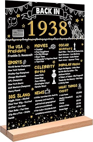 DARUNAXY Cartel acrílico con soporte de 101 años de edad de una cara para regalo de cumpleaños número 101 para hombres, decoración vintage de fiesta