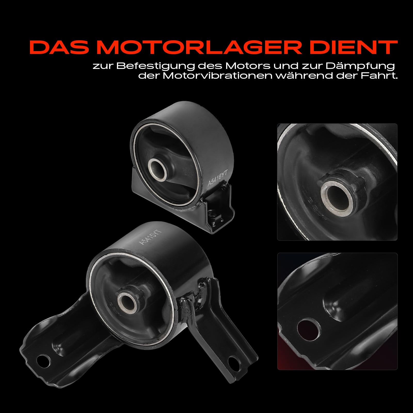 Frankberg 2 soportes de motor MN101441 | Compatible con: Brújula MK49, Patriot MK74, Lancer VIII Sportback CXA, Lancer VIII CYA CZA, Calibre