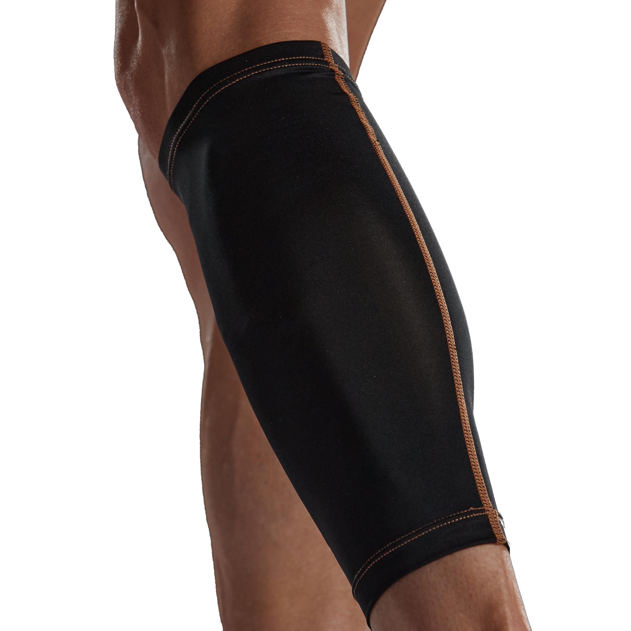 Tommie Copper Calf Compression Sleeve (S/M, Black), 15-20 mmHg, 4D Stretch & Non-Slip Fit for Targeted Support, Patented Copper Znergy Fabric,