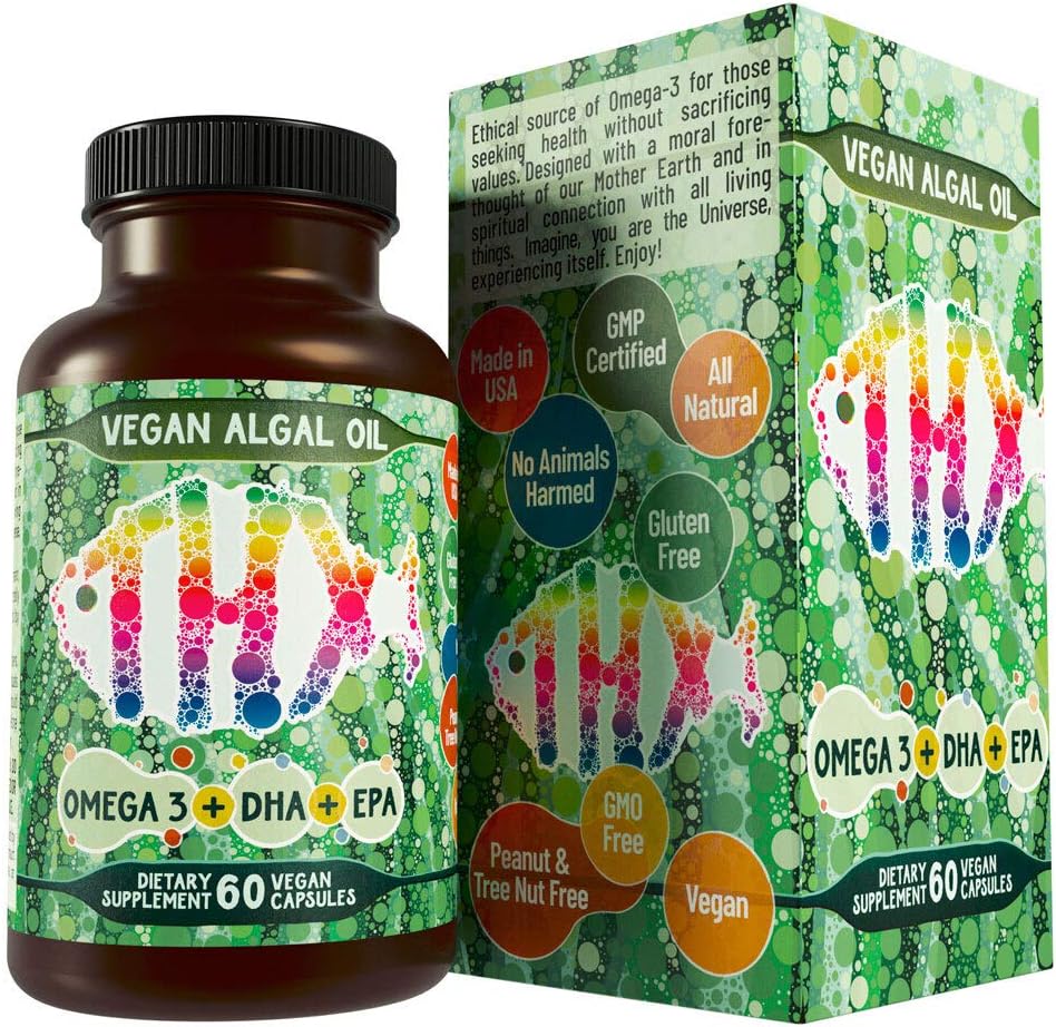 Vegan Omega 3 Algae Oil with DHA EPA The Fish-Less Oil Blend