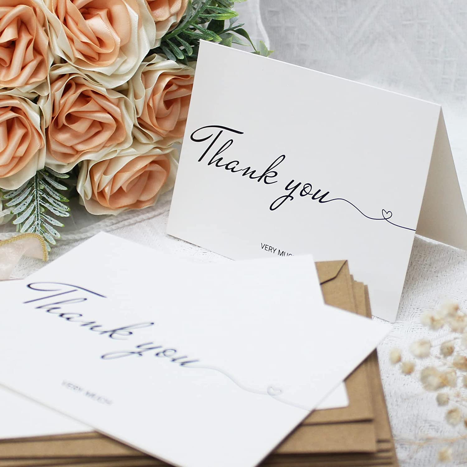 24 PCS Thank You Cards Multipack With Envelopes, 8 Rainbow Thank You
