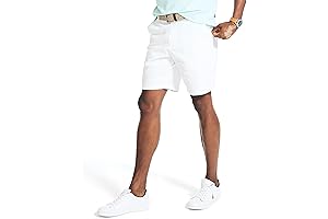 Men's Classic Fit Flat Front Stretch Solid Chino 8.5" Deck Shorts
