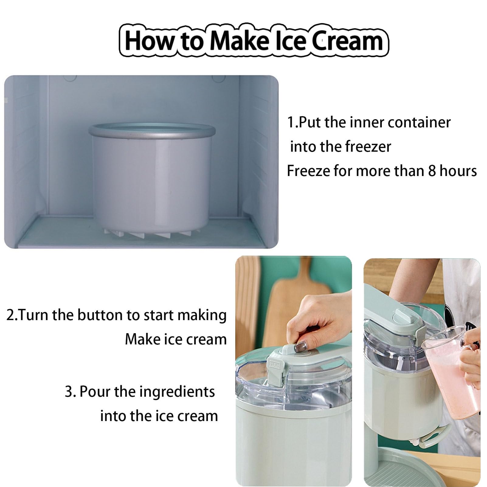 Machine à Glace Italienne EntièRement Automatique, avec Une Capacité De 1 L pour Yaourts Aux Fruits, Sorbets GlacéS, Coupes De Glace Et Boules De Glace.
