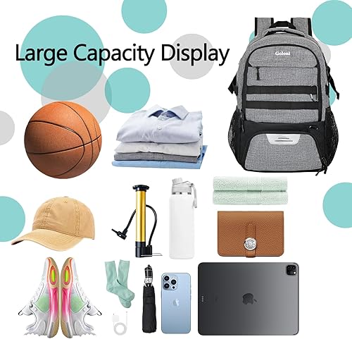 Miniatura 2 de Goloni Mochila de tenis con 2 raquetas con compartimento ventilado para zapatos, adecuada para pickleball, baloncesto, bádminton, fútbol