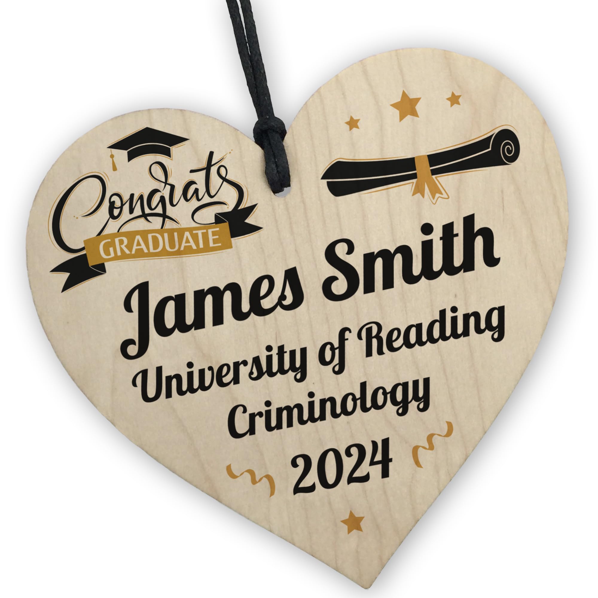 Red Ocean Personalised Graduation Gift Hanging Wood Heart Decoration Graduation Gifts For Him Her Graduation Present Congratulations Gift For Son Daughter Granddaughter Grandson