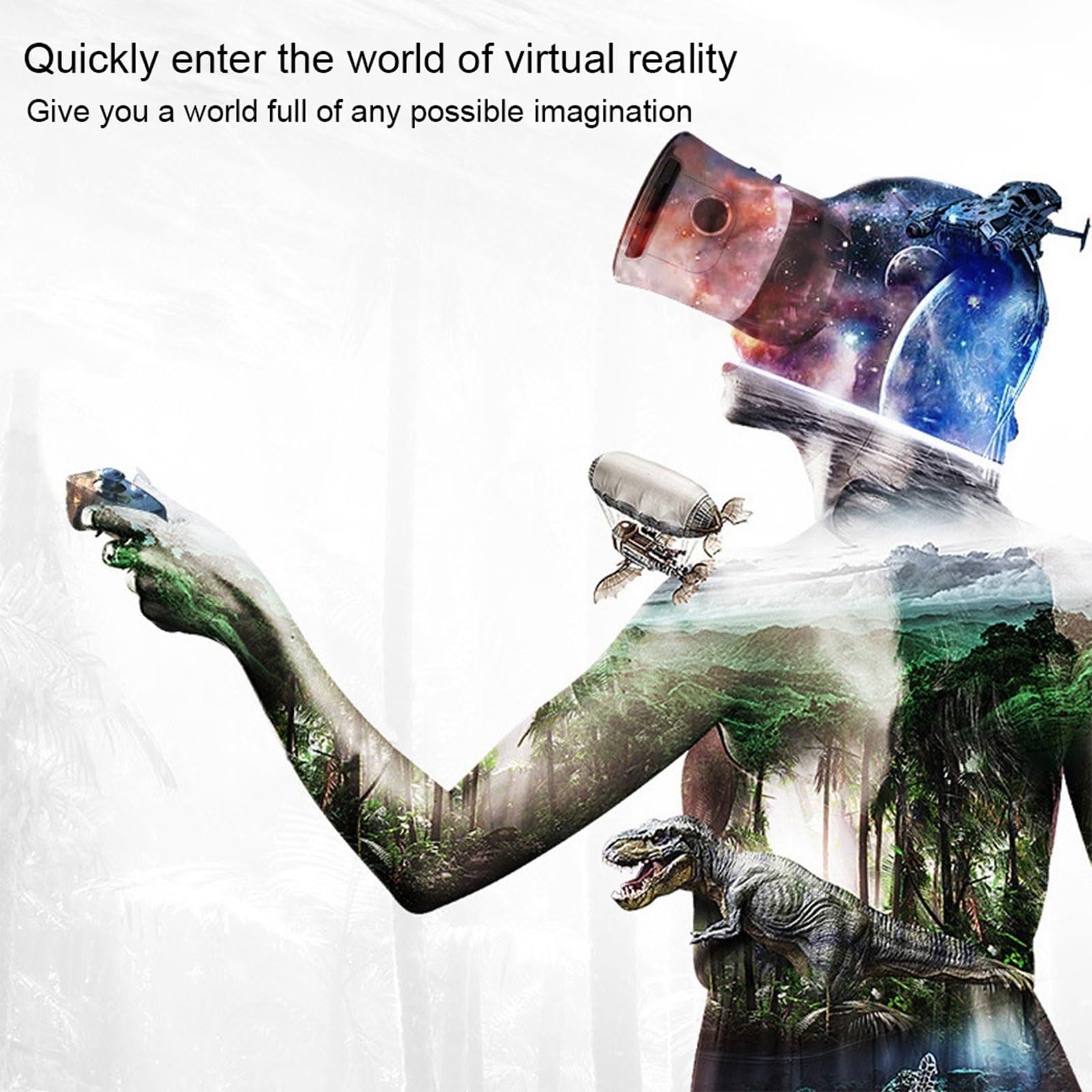 Occhiali 3D VR, Realtà Virtuale 3D, VR Visore Cuffie con Lenti HD Anti Luce Blu, per Smartphone 4,7–7,2 Pollici, Per Giochi, Film Ed Esperienze Interattive, Regali Per Bambini E Famiglie(C)
