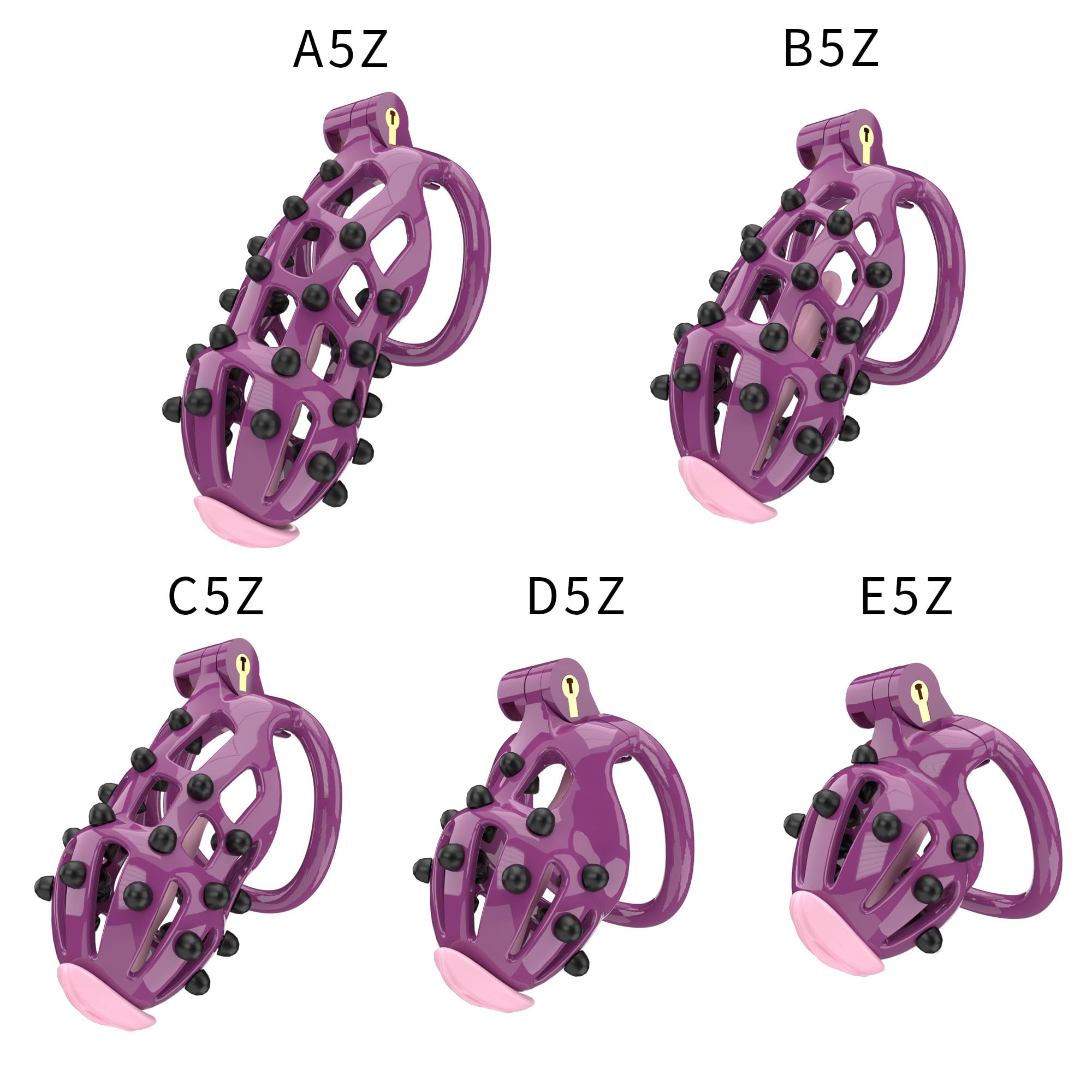 Cage de chasteté pour homme avec 5 anneaux de pénis et pointes de massage en silicone Cage de pénis avec cathéter Bondage de pénis extrême SM Chasteté pour homme Jouets sexuels (D5)
