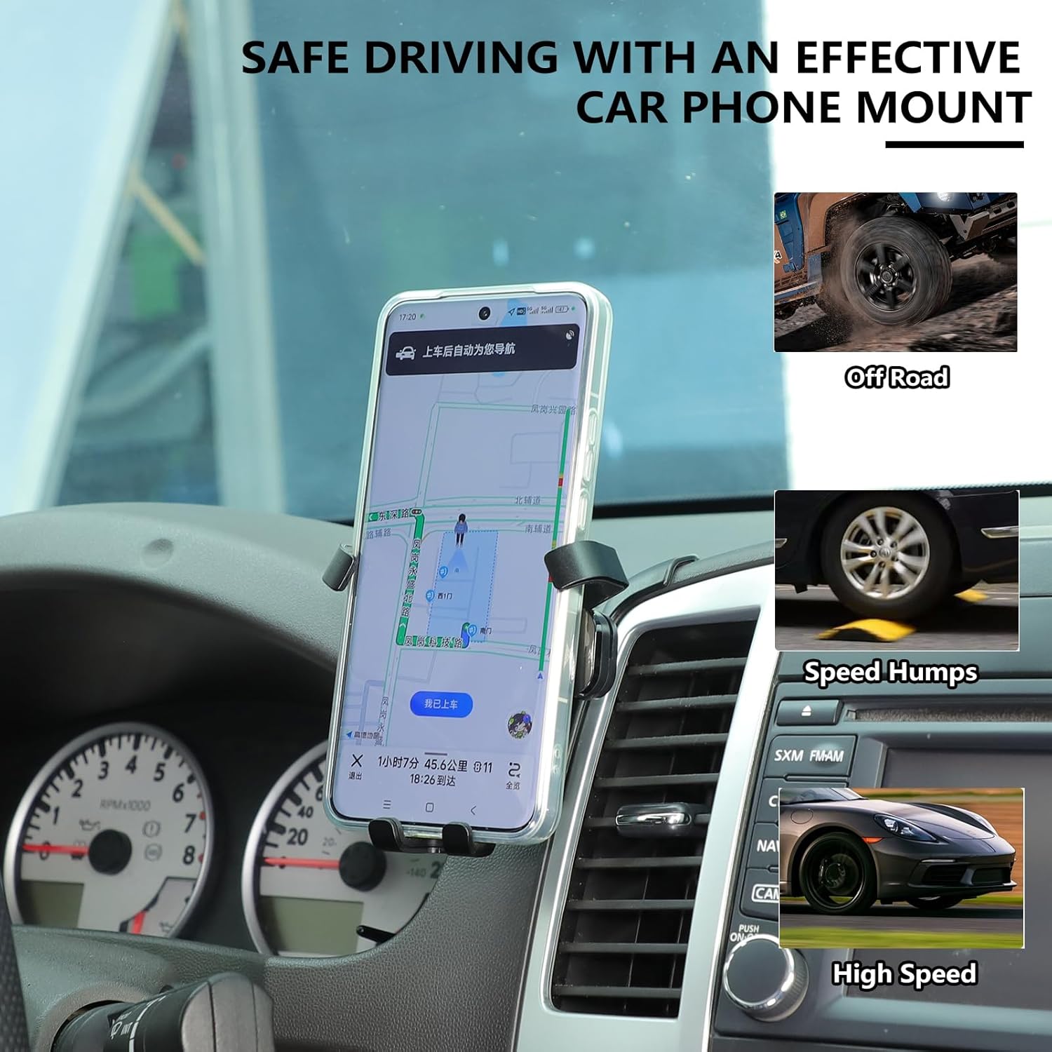 Car Cell Phone Mount Compatible with Nissan Frontier 2009-2017 Center Consoles Multimedia Display Dash Left Side Cell Phone Car Cradles Kit Interior Accessories (Style C)