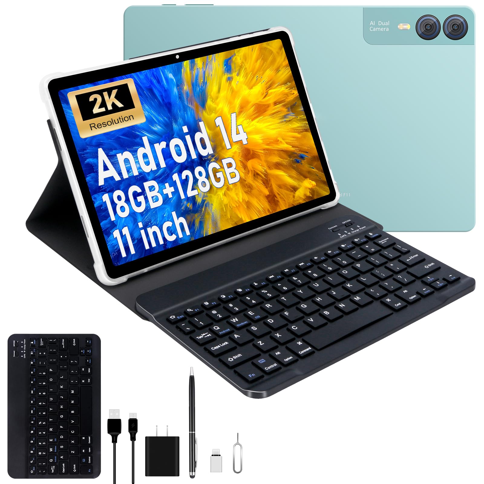 Amazon.com : 2025 Latest 11 inch 2K Tablet with Keyboard Android
