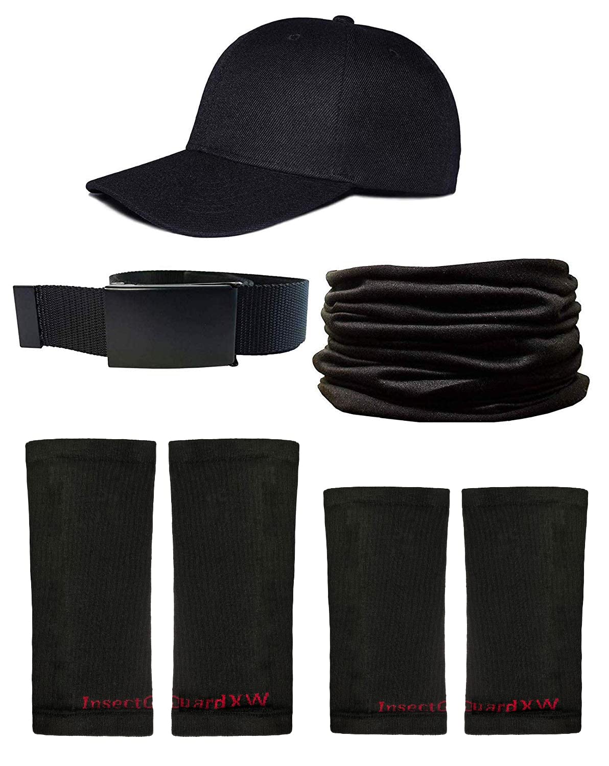 InsectGuard Permethrin Treated Repels Tick Mosquitoes Flies Chiggers & More Insect Repellent Extra Wide Complete Package1 (Black XW)