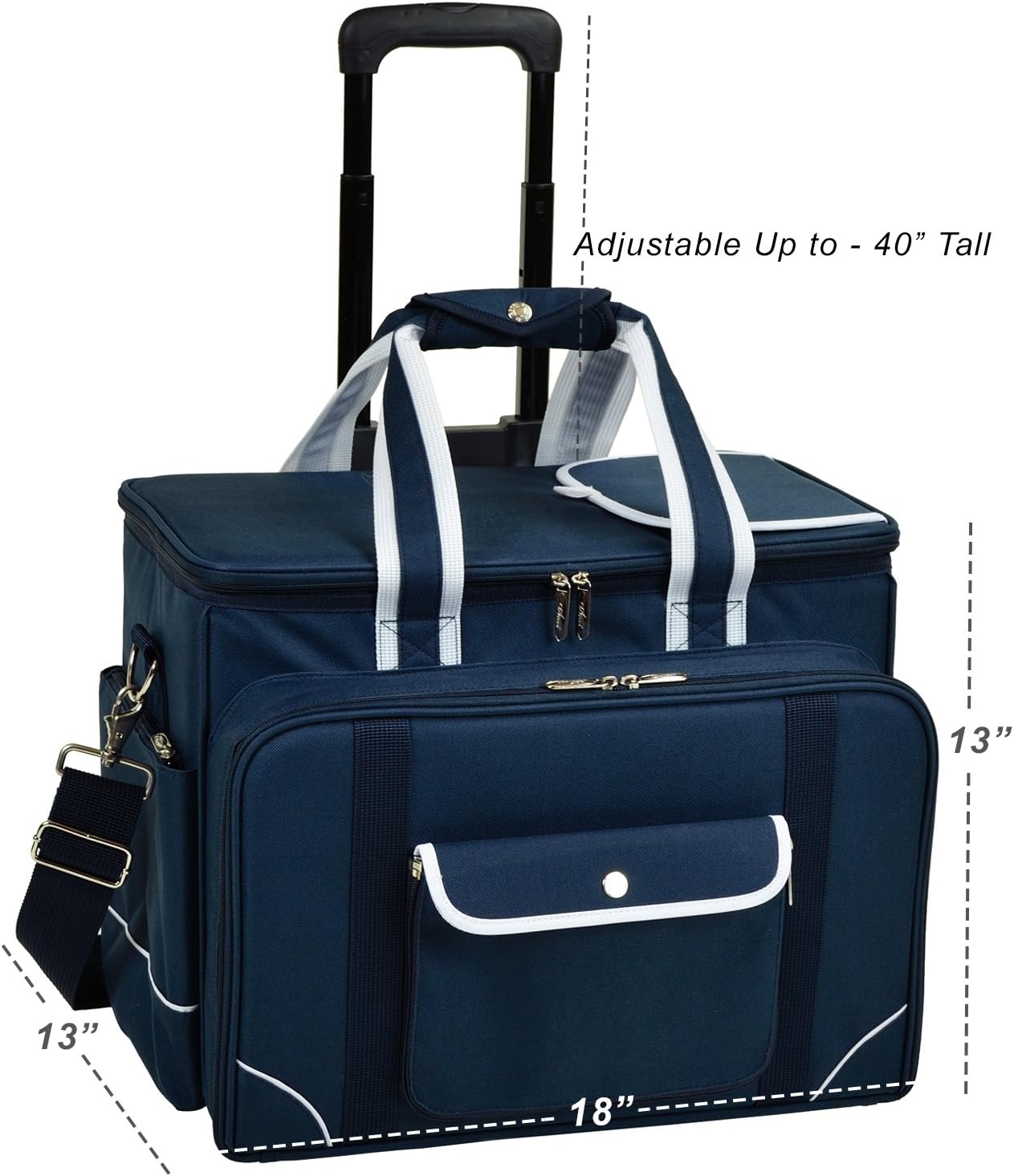 Picnic at Ascot- Original Insulated Picnic Cooler on Wheels with Service for 4- Designed & Assembled in the USA : Patio, Lawn & Garden