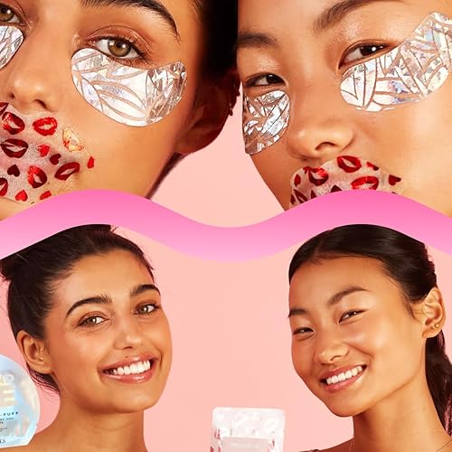 Miniatura 8 de Juego de regalo de máscara de labios y almohadillas de colágeno, lo mejor de labios y ojos, juego de 4 piezas, máscaras labiales regordetas y