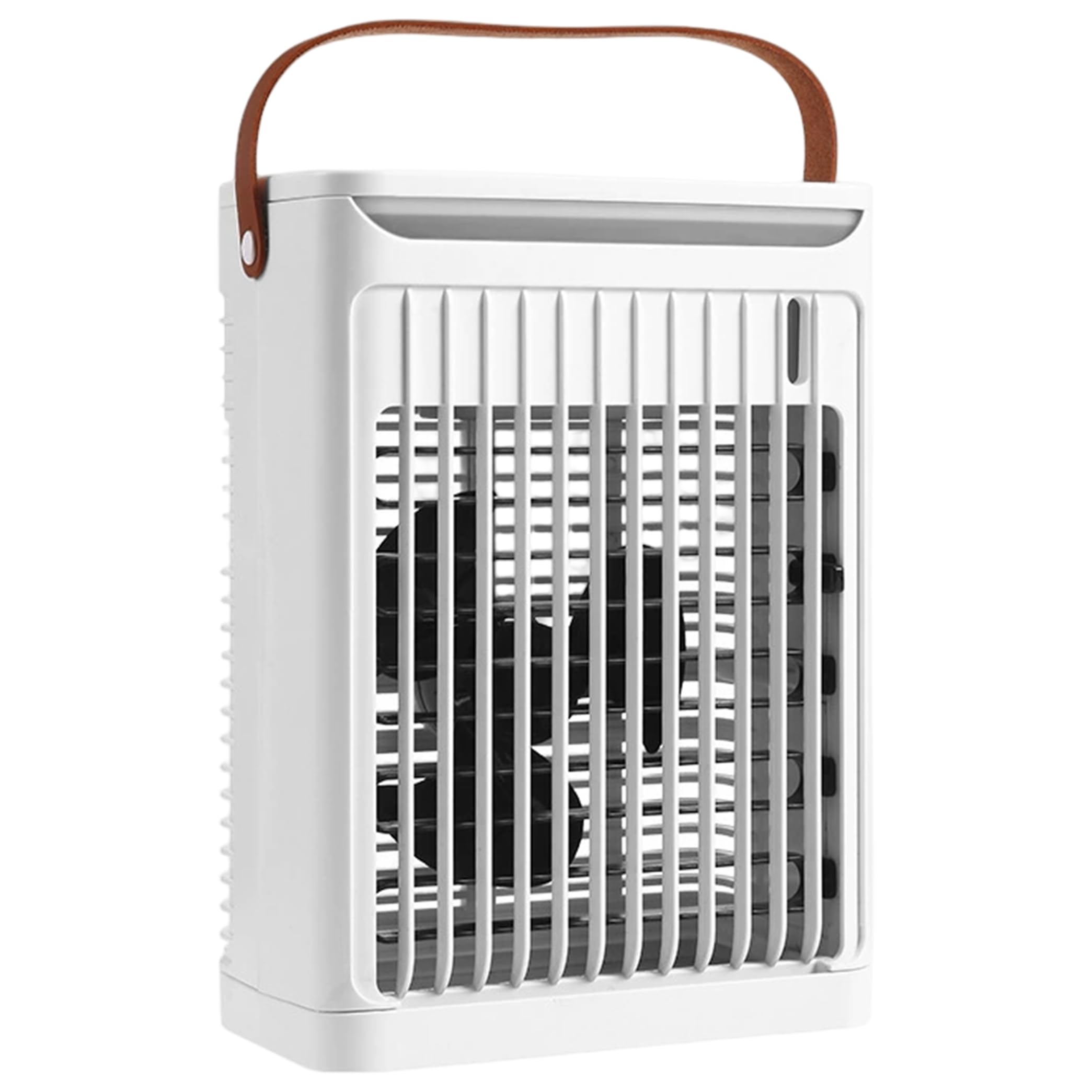 Mini condizionatore portatile, ventola del condizionatore 3 in 1 con 5 velocità, serbatoio da 680 ml, ventola alimentata tramite USB per casa/ufficio/dormitorio/campeggio, bianco, scrivania, decorazi