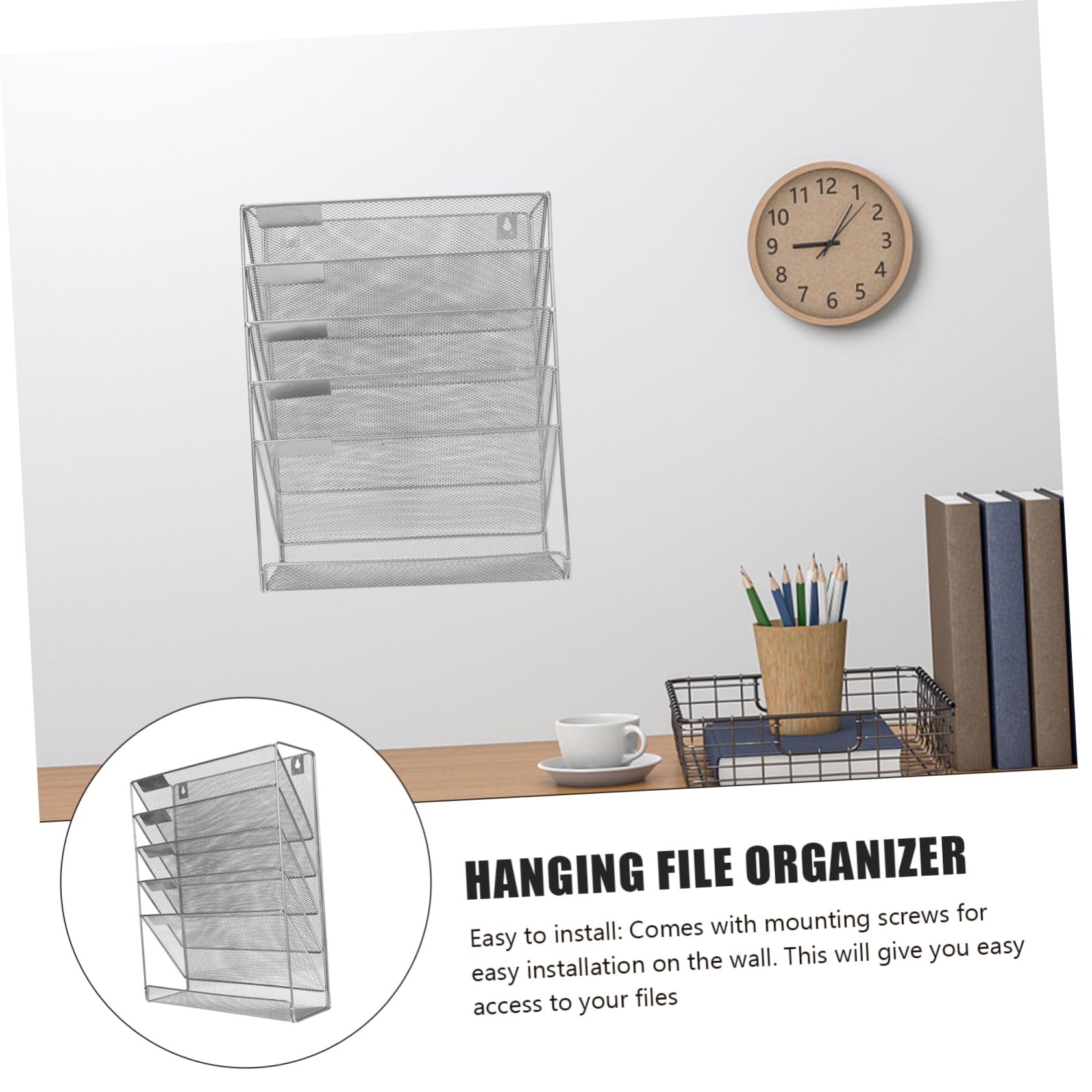 Organizer Parete Per Cartelle Sospese Portadocumenti Per Ufficio e Casa Multifunzione Per Documenti e Buste Design e Resistente Facile Riporre e Trovare
