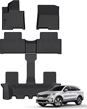 Auxko All Weather Floor Mats Fit for Kia Sorento Hybrid 2026 2025-2021Include PHEV 22-26 TPE Rubber Liners Sorento Hybrid Accessories Set All Season Odorless Anti-Slip Floor Mats