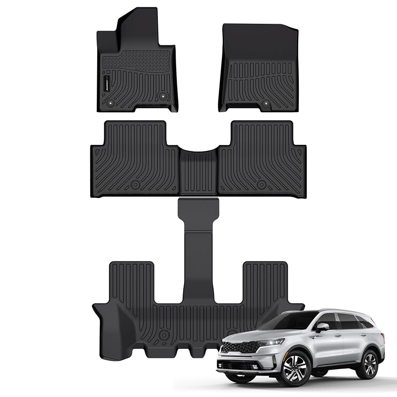 Tapetes automotivos sob medida em TPE para Kia Sorento Hybrid 2021–2026, incluindo PHEV, pretos, kit com 4 peças