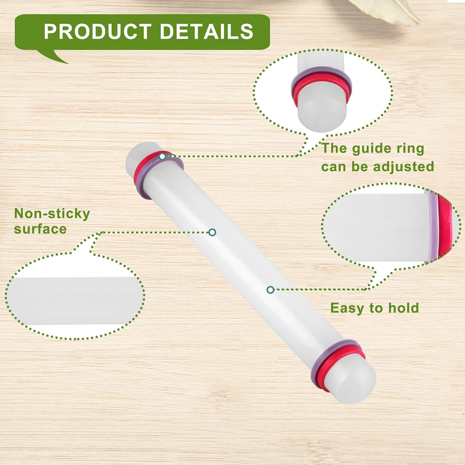 Rouleau à pâtisserie antiadhésif en plastique pour fondant, outil de décoration de gâteaux, rouleau à pâtisserie portable en rel - Maison Rouleau à pâtisserie antiadhésif en plastique pour fondant, outil de décoration de gâteaux, rouleau à pâtisserie portable en rel - Maison