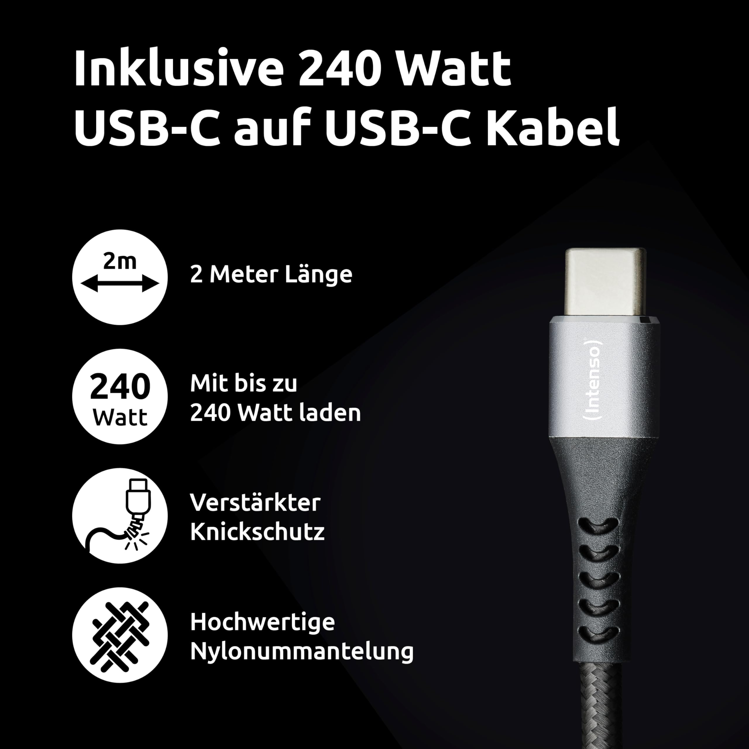 Intenso Power Adapter W140A3C GaN + C520C Kabel – Bild 7