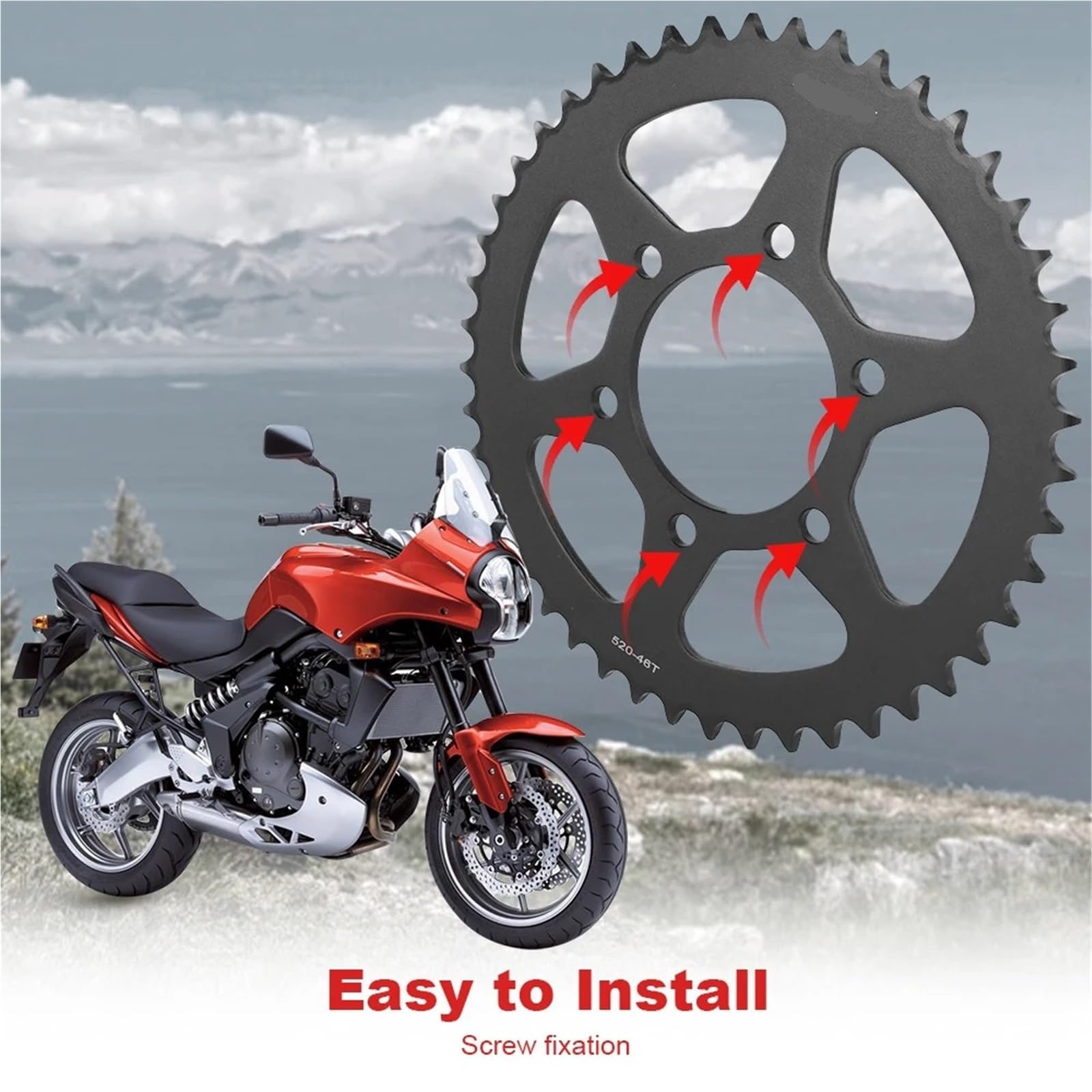 Piñón de cadena Compatible con CFMoto 650 GT NK 700 CF-X Compatible con Kawasaki 400 Ninja ER-6f R-6n EX650 650 KLE650 Versys Z650 Kit de Piñón Cadena
