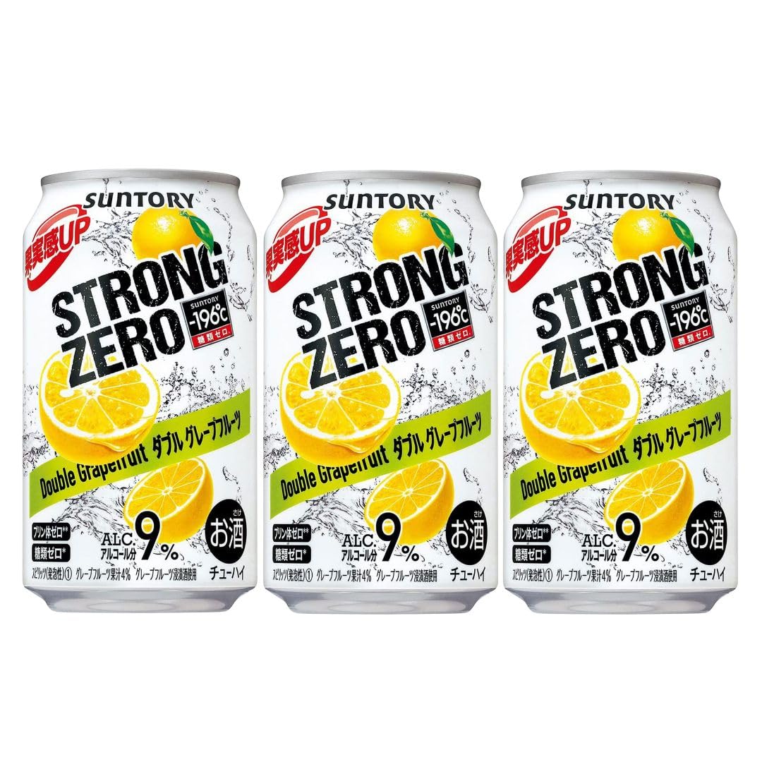 Suntory -196℃ Strong Zero Sugar Free Sparkling Shōchū Highball (Chūhai) Vodka Spritzer Cocktail 350ml 9% Alc./Vol (Double Shikuwasa Lime (Pack of 6)) - 3
