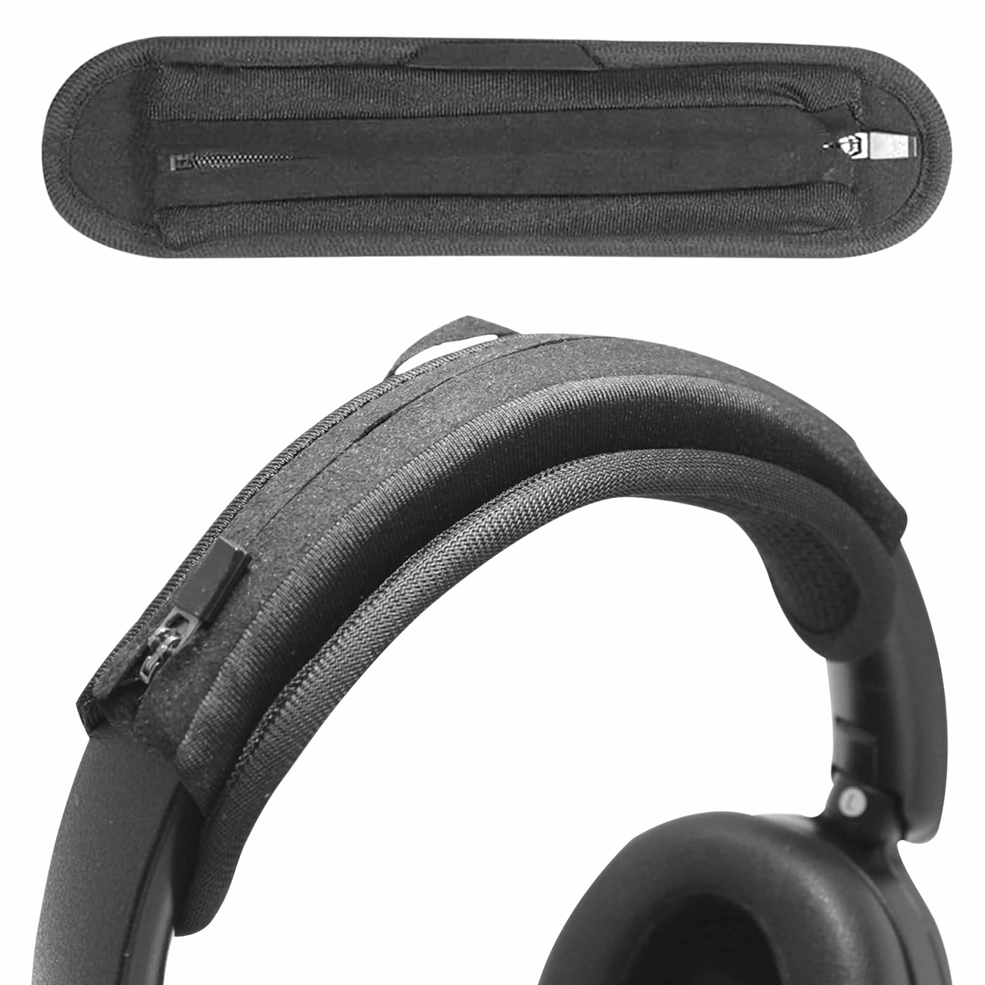 Sounce Headphone Headband Cover | Universal Replacement Protector Sleeve for Bose, Sony, Audio-Technica, AKG, Sennheiser, Skullcandy, Beats | Soft, Washable & Durable Cushion (Black)